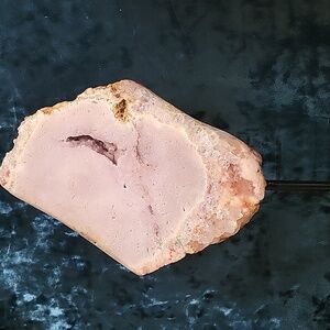 PAS-B 10.5"L 2.6lbs | Druzy Pink Amethyst Slab W.Flower Agate |Home Decor | Gift